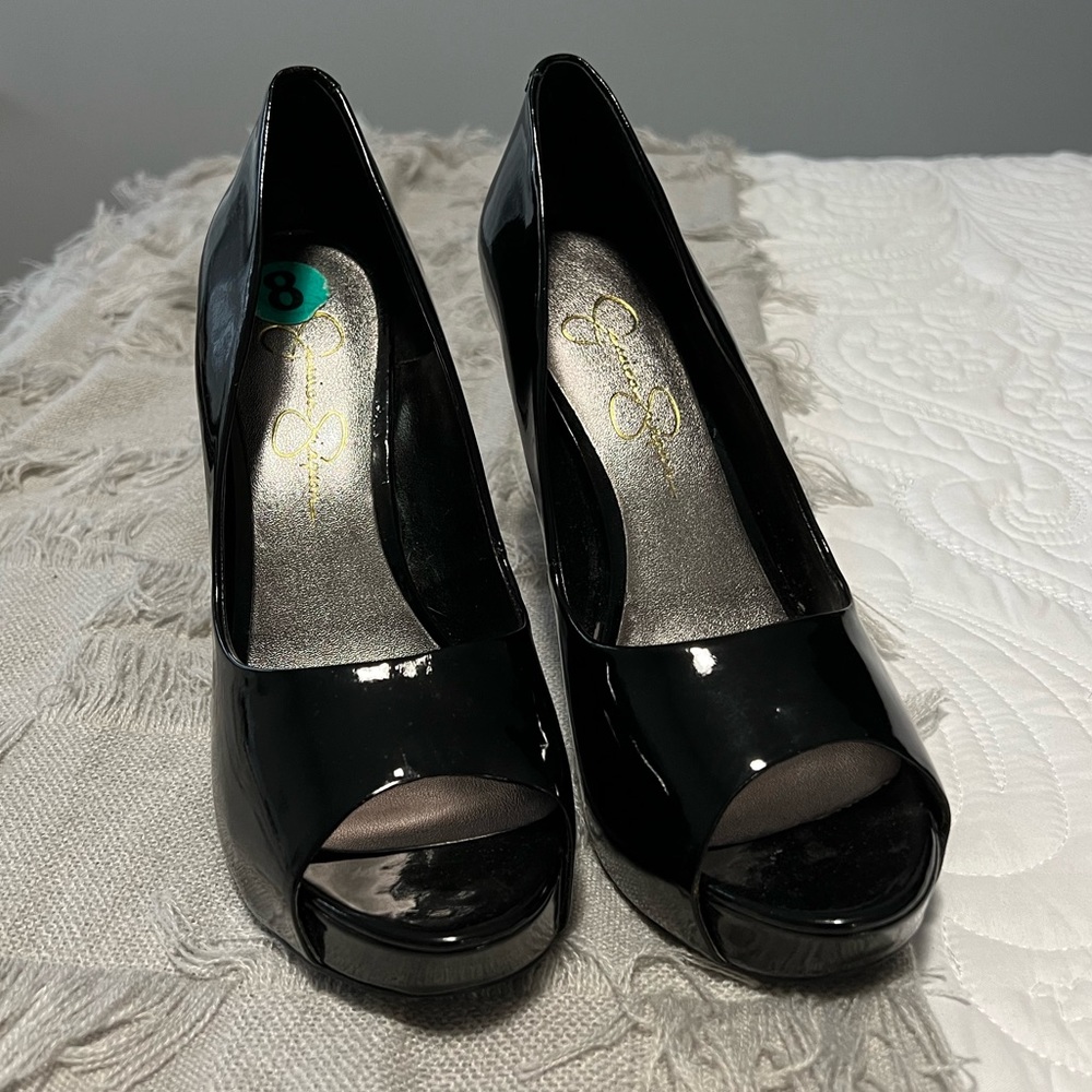 Jessica Simpson leather stilettos
